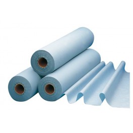 Drap d'examen bleu plastifié