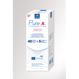 Compresses PURE stériles non tissées (par étuis de 5) Compresses PURE stériles non tissées (par étuis de 5)